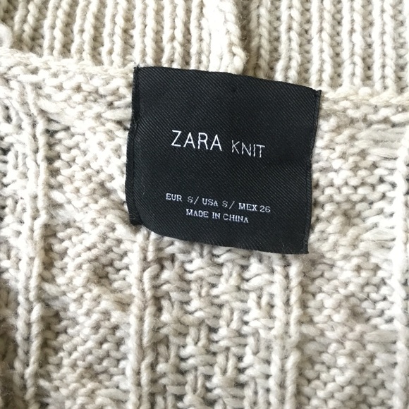 Zara Chunky Cable Knit Cardigan Size S - Picture 7 of 7